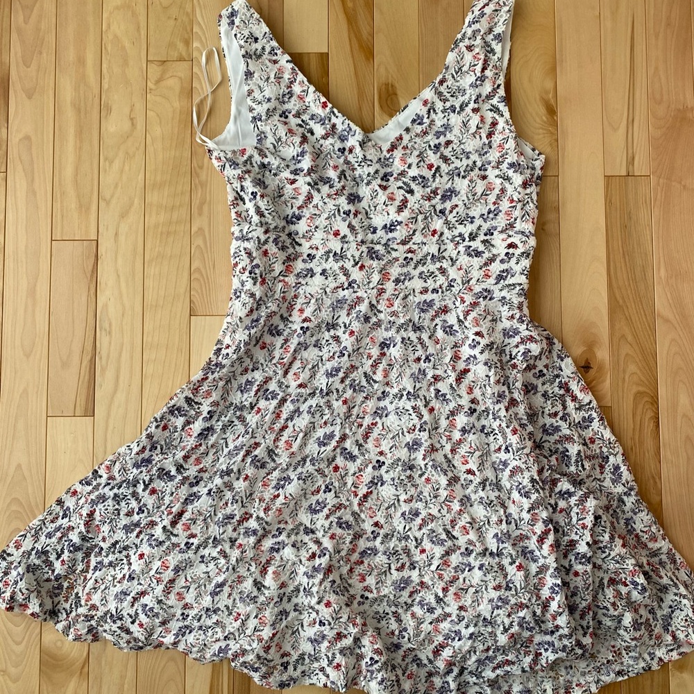 Suzy Shier Floral Mini Dress - White, Pink and Purple